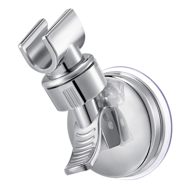 Zhehao Adjustable Shower Head Holder, Removable Suction Cup Shower Head Holder, No Drill Wall Mounted Suction Bracket with Chrome Polished for Marble Glass Metal Ceramic(2,Silver Wrench) - Image 4